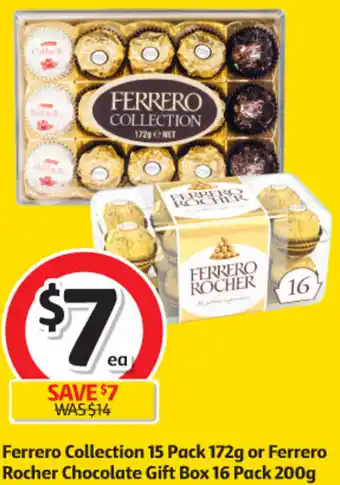 Coles Ferrero Collection 15 Pack 172g or Ferrero Rocher Chocolate Gift Box 16 Pack 200g offer