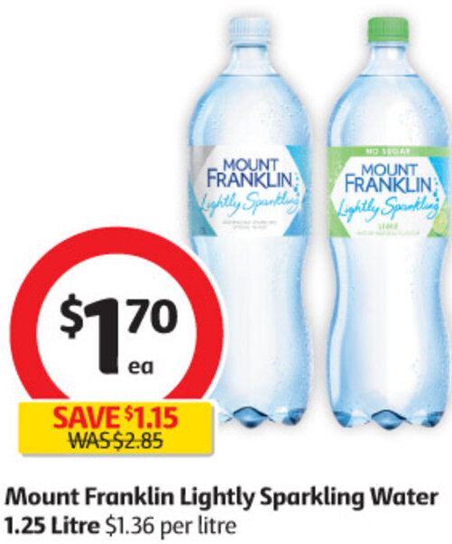 Mount Franklin Lightly Sparkling Water offer at Coles