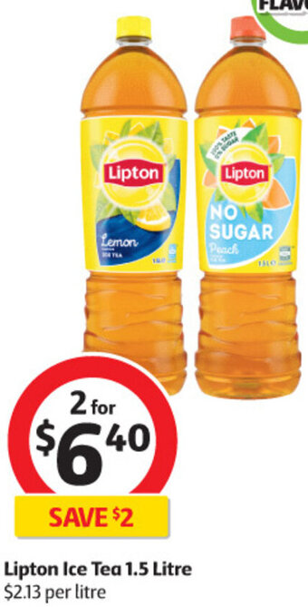 Coles Lipton Ice Tea 1.5 Litre offer