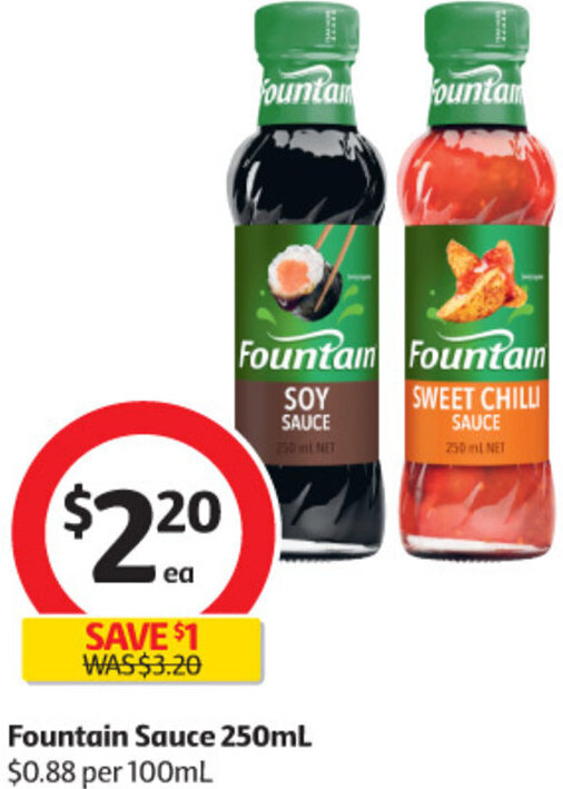 Fountain Sauce 250ml offer at Coles