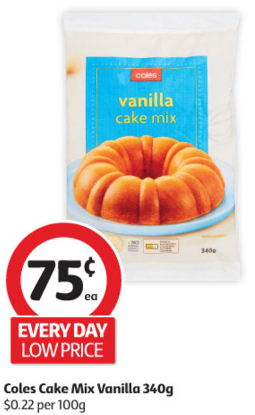 Coles Coles Cake Mix Vanilla 340g offer