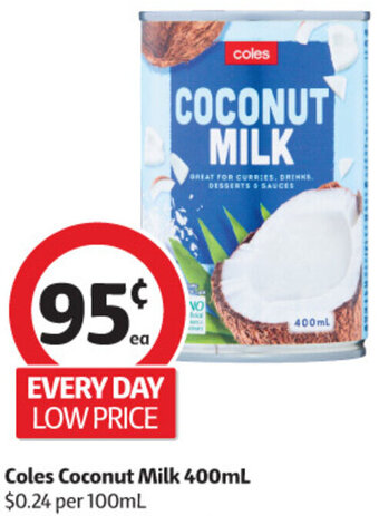 Coles Coles Coconut Milk 400ml offer