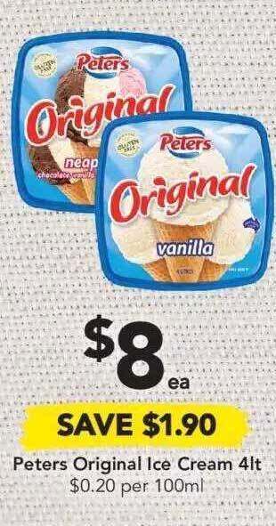 Drakes Peters Original Ice Cream 4lt offer