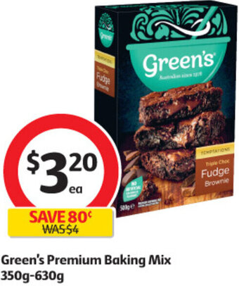Coles Green's Premium Baking Mix 350g-630g offer