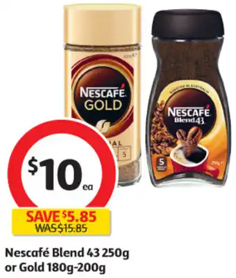 Coles Nescafé Blend 43 250g or Gold 180g-200g offer