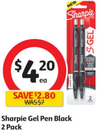 Coles Sharpie Gel Pen Black 2 Pack offer