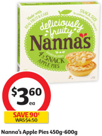 Coles Nanna's Apple Pies 450g-600g offer