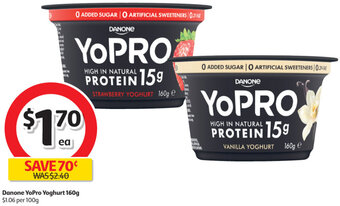 Coles Danone YoPro Yoghurt 160g offer