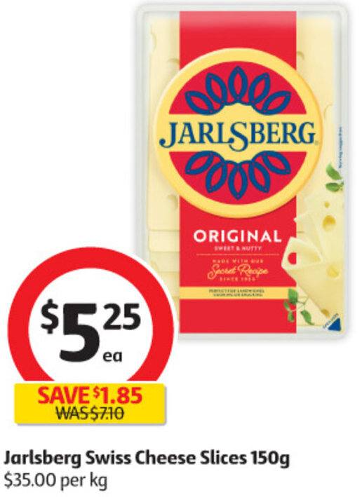 Jarlsberg Swiss Cheese Slices 150g offer at Coles