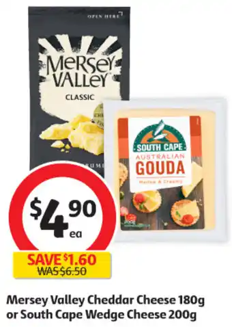 Mersey Valley Cheddar Cheese 180g or South Cape Wedge Cheese 200g