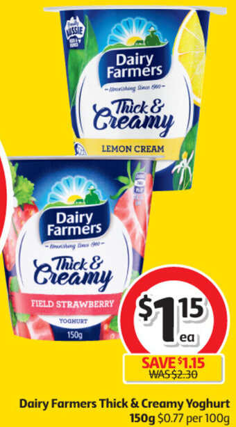 Coles Dairy Farmers Thick & Creamy Yoghurt 150g offer