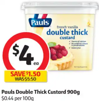 Coles Pauls Double Thick Custard 900g offer