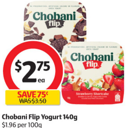 Chobani Flip Yogurt 140g offer at Coles