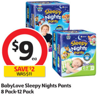 Coles BabyLove Sleepy Nights Pants 8 PAck -12 PAck offer