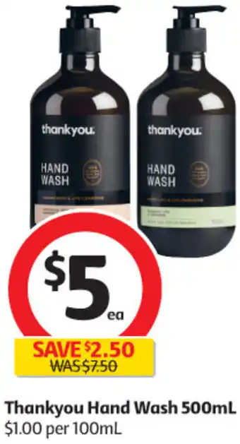 Coles Thnakyou Hand Wash 500ml offer