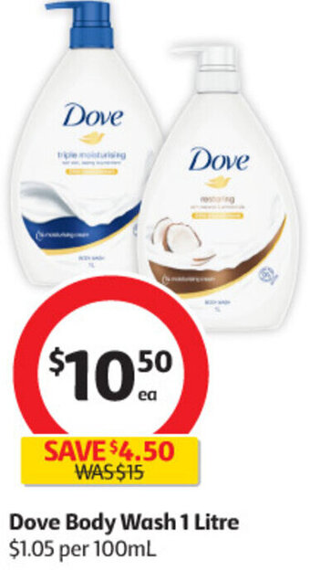 Coles Dove Body Wash 1 Litre offer