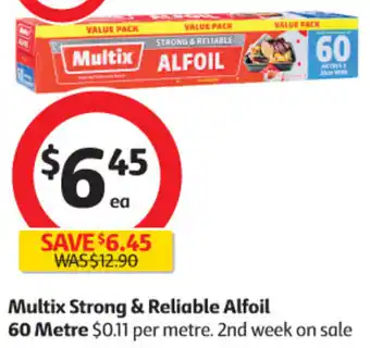 Coles Multix Strong & Reliable Alfoil 60 Metre offer