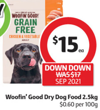 Coles Woofin' Good Dry Dog Food 2.5kg offer