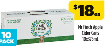 Coles Mr Finch Apple Cider Cans 10x375ml offer