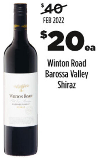 Coles Winton Road Barossa Valley Shiraz offer