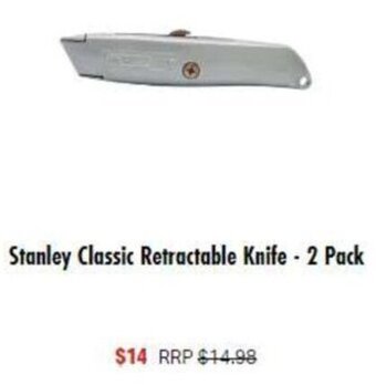 Mitre 10 Stanley Classic Retractable Knife -2 Pack offer