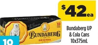Bundaberg UP & Cola Cans 10x375ml
