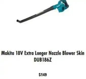 Mitre 10 Makita 18V Extra Longer Nozzle Blower Skin DUB186Z offer