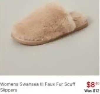 womens Swansea III Faux Fur Scuff Slippers