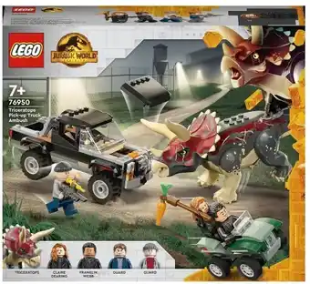 Kmart LEGO Jurassic World Triceratops Pickup Truck Ambush 76950 offer