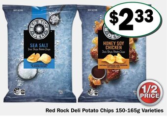 Friendly Grocer Red Rock Deli Potato Chips 150/165g Varieties offer