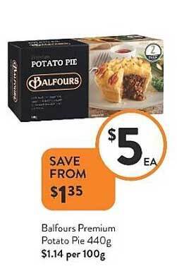 Balfours Premium Potato Pie