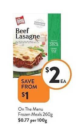 Foodworks On The Menu Frozen Meals 260g offer