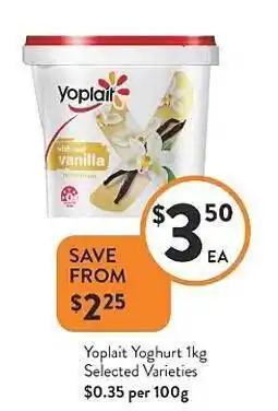 Foodworks Yoplait Yoghurt 1kg offer