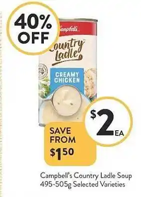 Foodworks Campbell's Country Ladle Soup offer