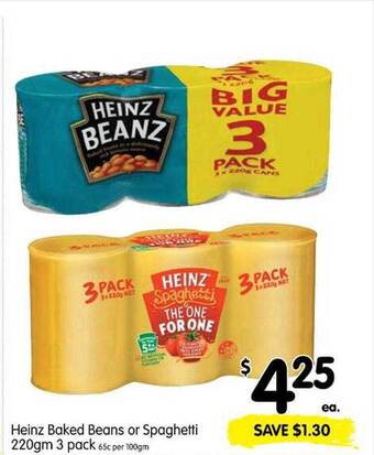 Spar Heinz Baked Beans Or Spaghetti offer