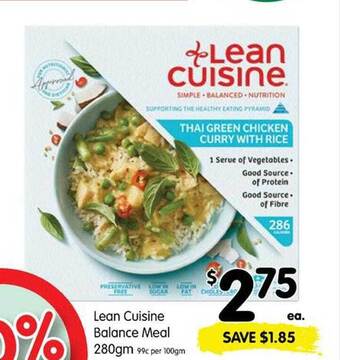 Spar Lean Cuisine Balance Meal 280gm offer
