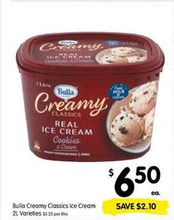 Spar Bulla Creamy Classics Ice Cream offer