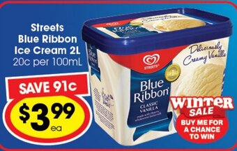 Ritchies Streets Blue Ribbon Ice Cream 2L offer