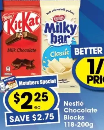 Ritchies Nescafé Chocolate Block 118-200g offer
