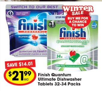 Ritchies Finish Quantum Ultimate Dishwasher Tablets 32-34 Packs offer