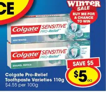 Ritchies Colgate Pro-Relief Toothpaste Varieties 110g offer