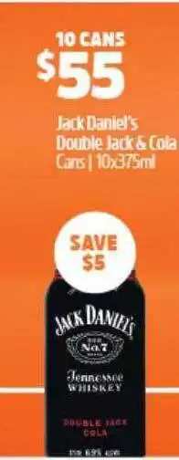 BWS Jack Daniel's Double Jack & Cola Cans offer