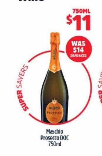 BWS Maschio Prosecco Doc 750ml offer