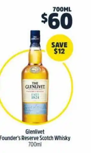 BWS Glenlivet Founder's Reserve Scotch Whisky offer