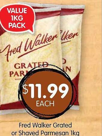 Spudshed Fred Walker Grated Or Shaved Parmesan 1kg offer