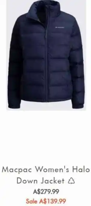 Ray's Outdoor Macpac Women's Halo Down Jacket offer