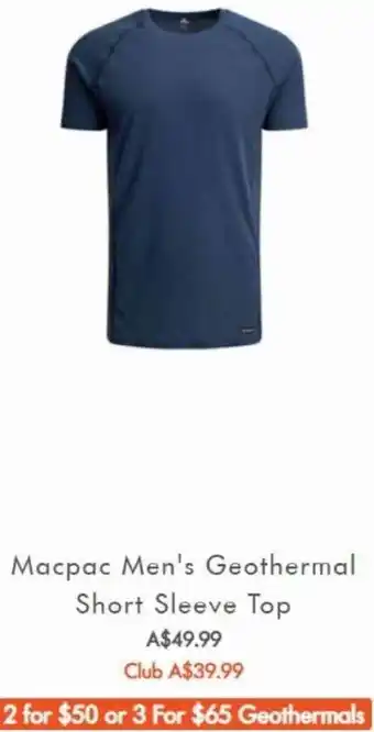 Macpac Men's Geothermal Short Sleeve Top