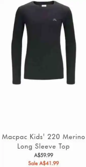 Macpac Kid's 220 Merino Long Sleeve Top