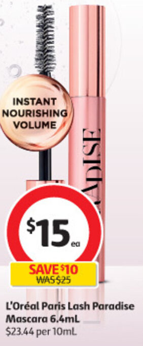 Coles L'oréal Paris Lash Paradise Mascara 6.4ml offer