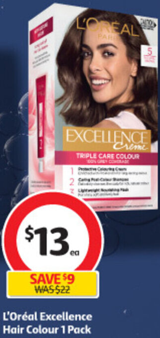 Coles L'oréal Excellence Hair Colour 1 Pack offer